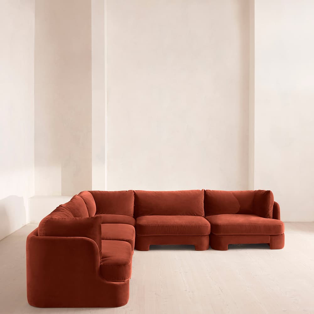 Odell Deeper Sit Sectional Sofa - Corner Sofa - Velvet Rust US - Images - Image 3
