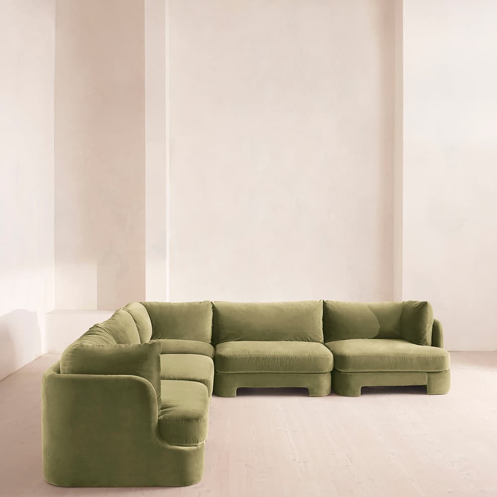 Odell Modular Sofa - Corner Sofa - Velvet - Lichen - Images - Image 3