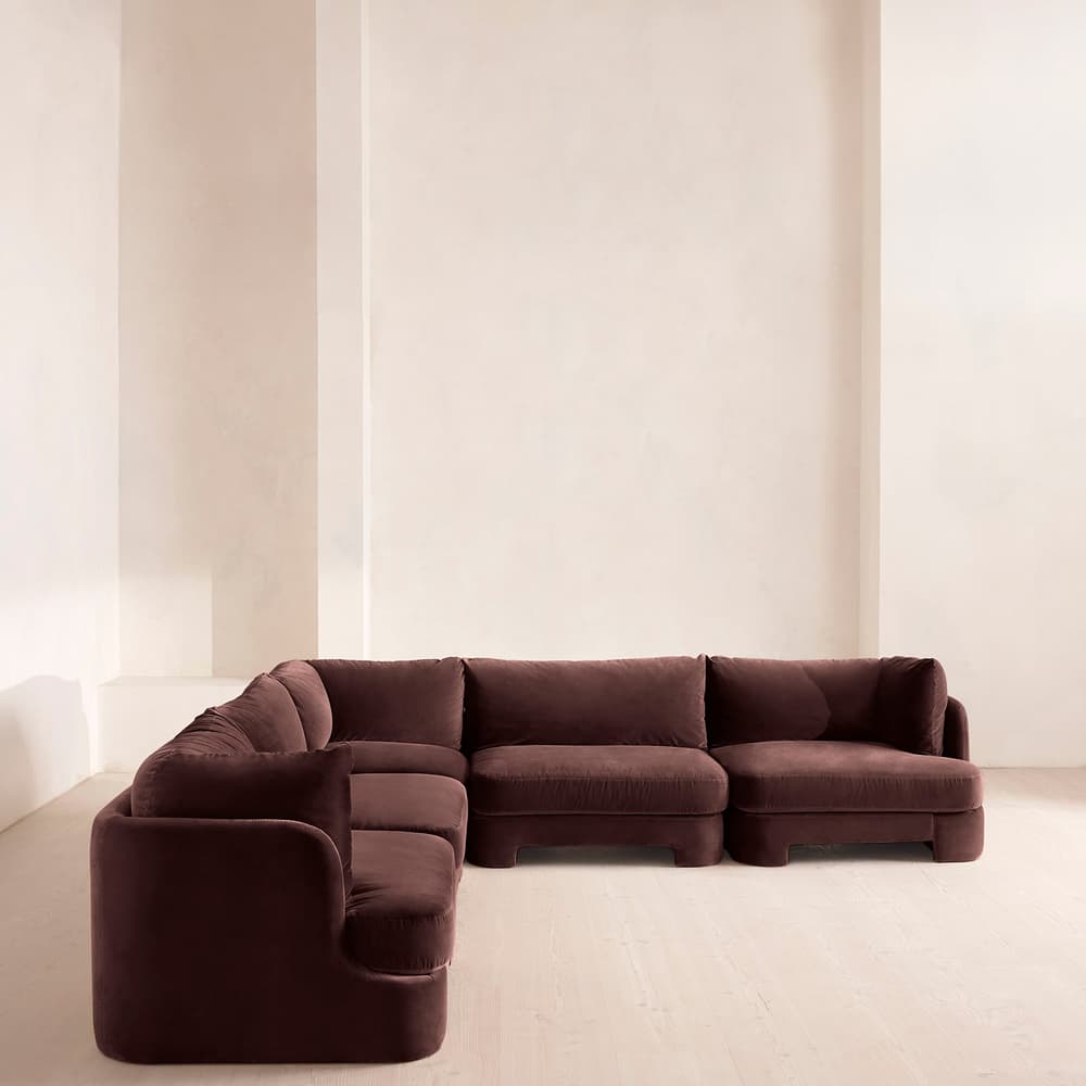 Odell Modular Sofa - Corner Sofa - Velvet - Aubergine - UK - Images - Image 3