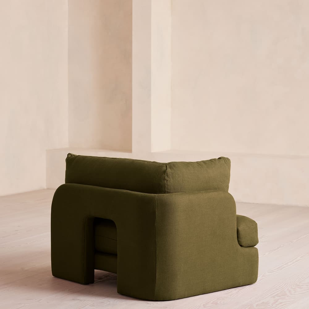 Odell Modular Sofa - Left Arm Module - Linen - Olive - Image 3