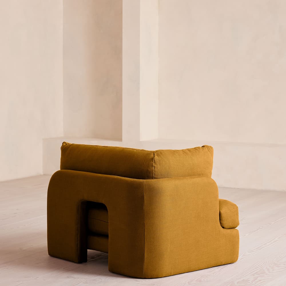 Odell Deeper Sit Modular Sofa - Corner Module - Linen - Turmeric - Image 3