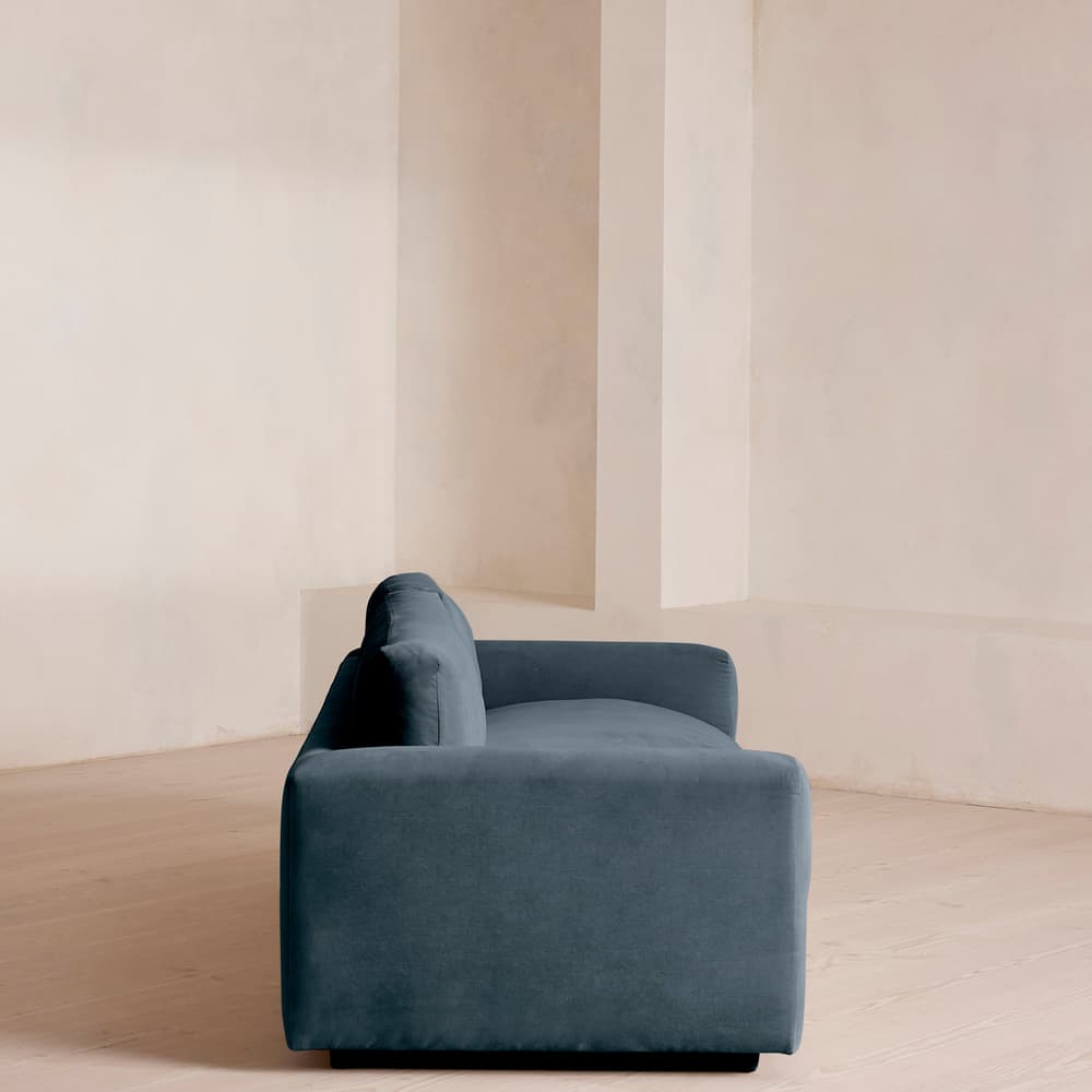 Mossley Three Seater Sofa - Velvet - Grey Blue - Images - Image 3