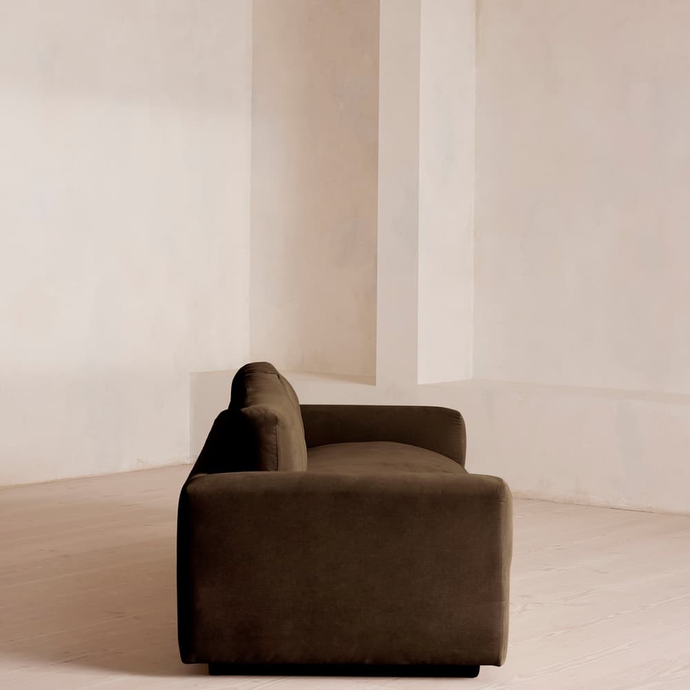 Mossley Three Seater Sofa - Velvet - Chocolate Brown - Images - Image 3