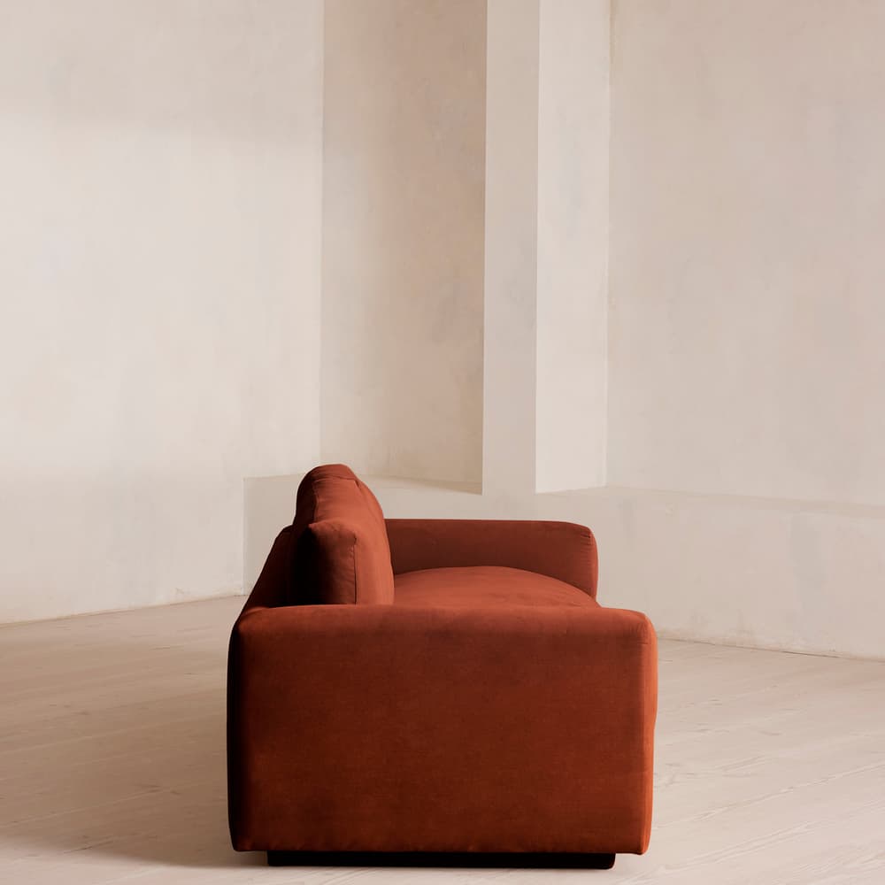 Mossley Three Seater Sofa - Velvet - Rust - US - Images - Image 3
