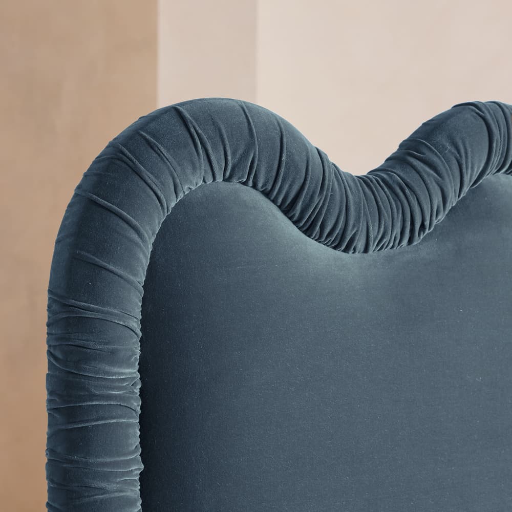 Tristan Bed - King - Velvet - Grey Blue - Images - Image 3