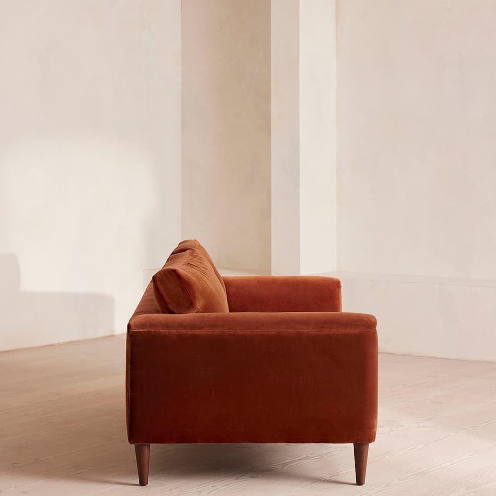 Reya Two Seater Sofa - Velvet - Rust - US - Images - Image 3