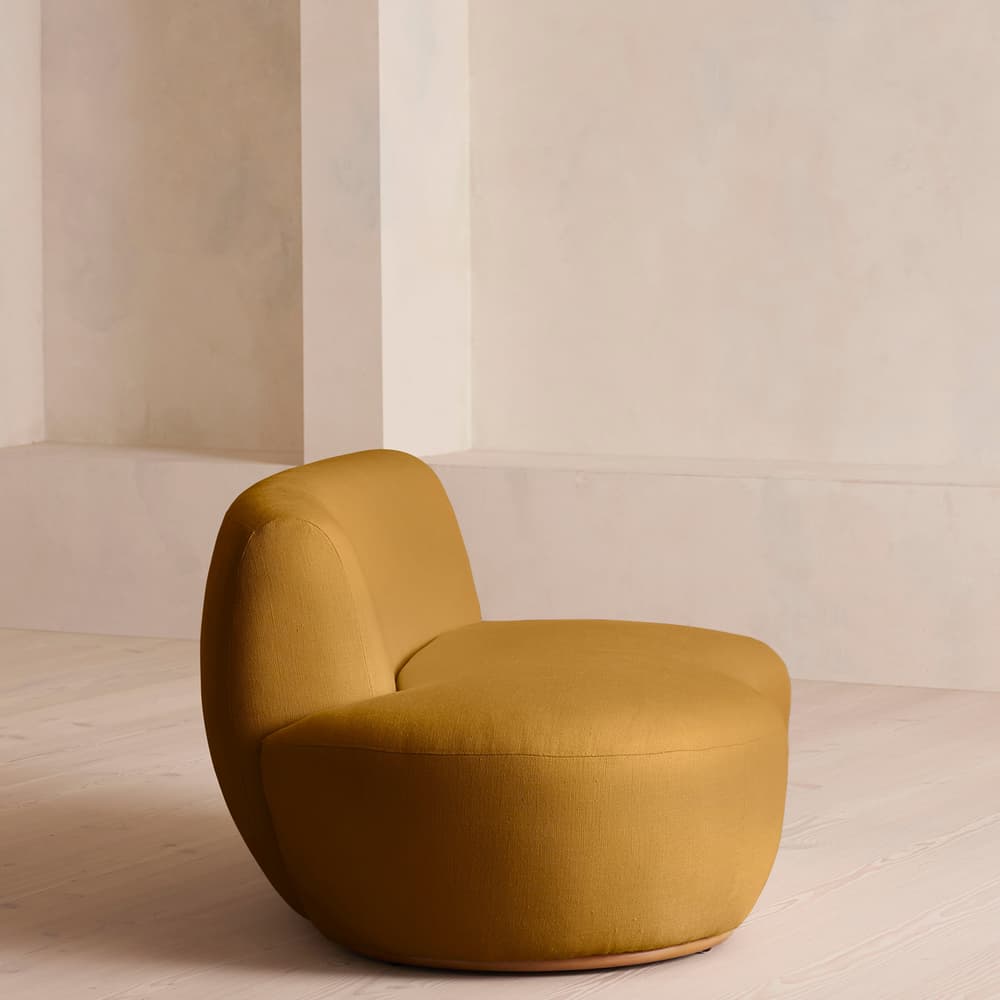 Aline Serpentine Modular Sofa - Middle Section - Linen - Turmeric - UK - Image 3
