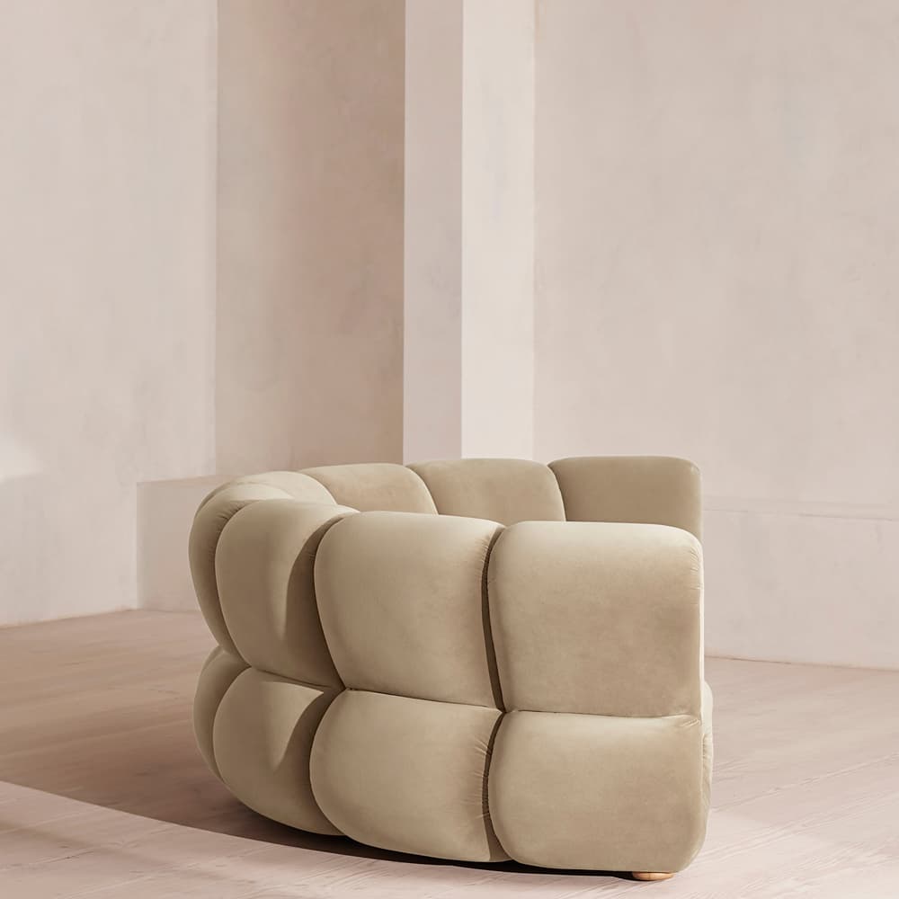 Noelle Modular Curved Sofa - Four Seater - Velvet - Oyster - UK - Images - Image 3