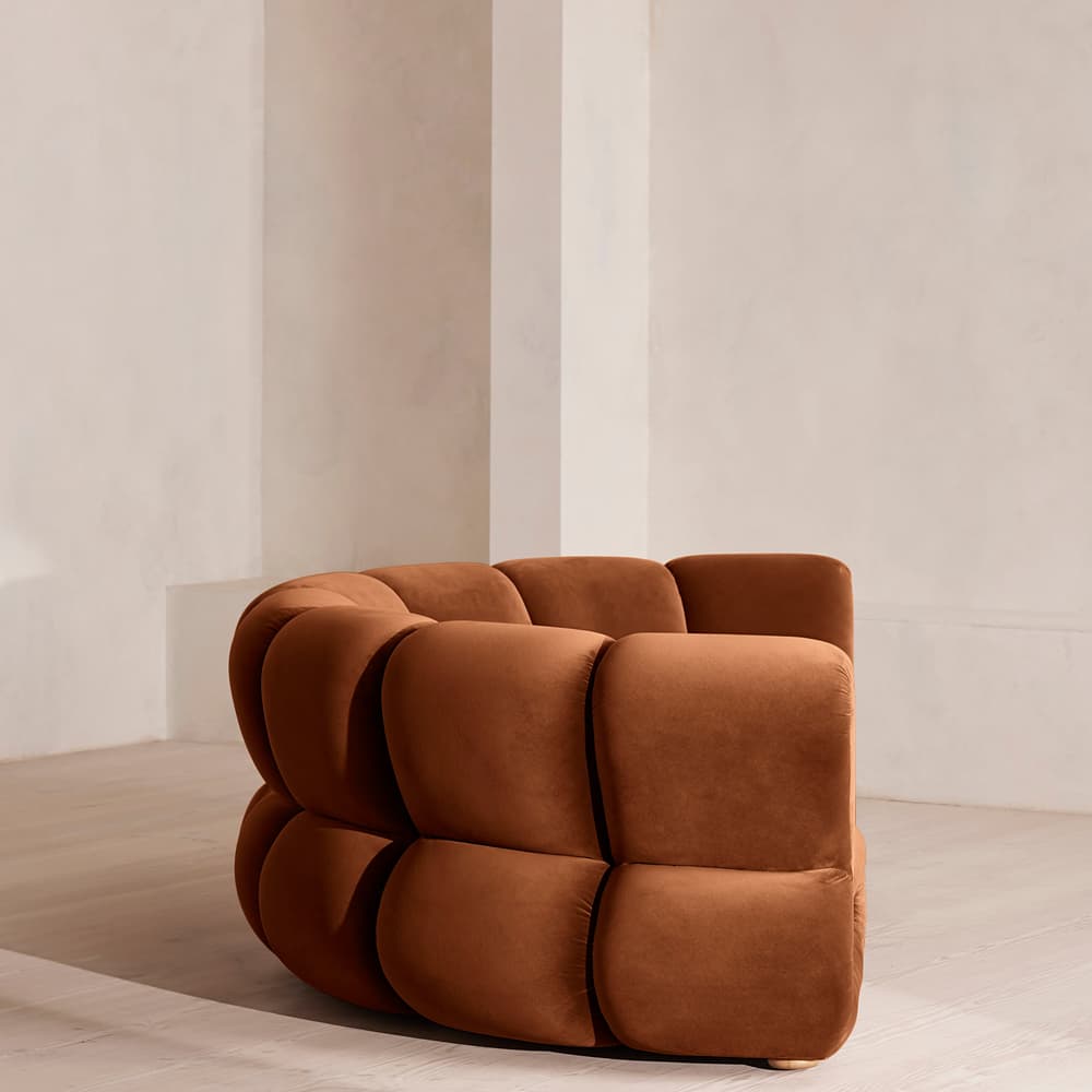 Noelle Modular Curved Sofa - Four Seater - Velvet - Cinnamon - UK - Images - Image 3