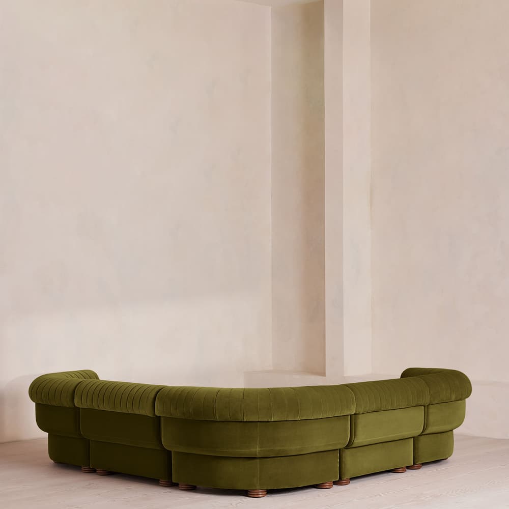 Rava Sectional Sofa - Corner Sofa - Velvet - Olive - US - Images - Image 3