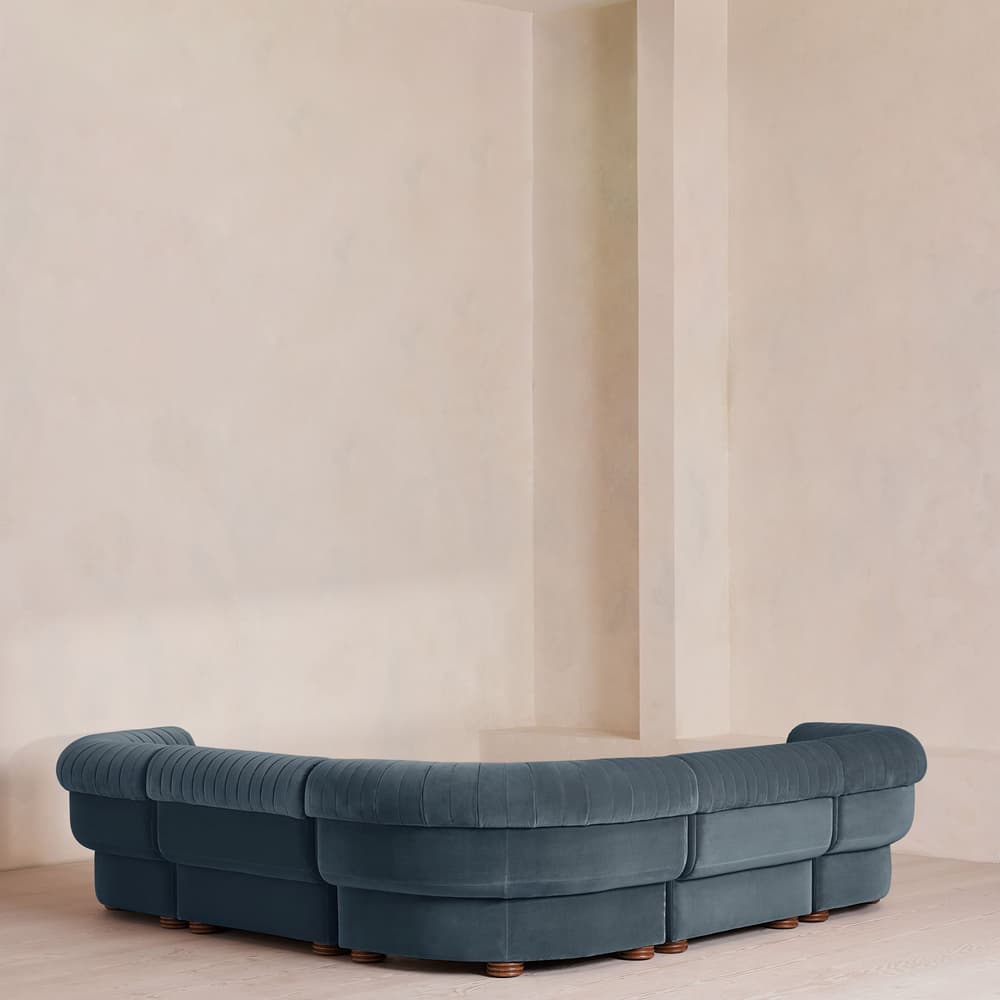 Rava Modular Sofa - Corner Sofa - Velvet - Grey Blue - Images - Image 3