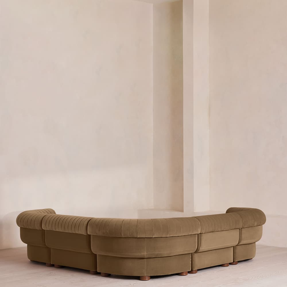 Rava Sectional Sofa - Corner Sofa - Velvet - Truffle - US - Images - Image 3