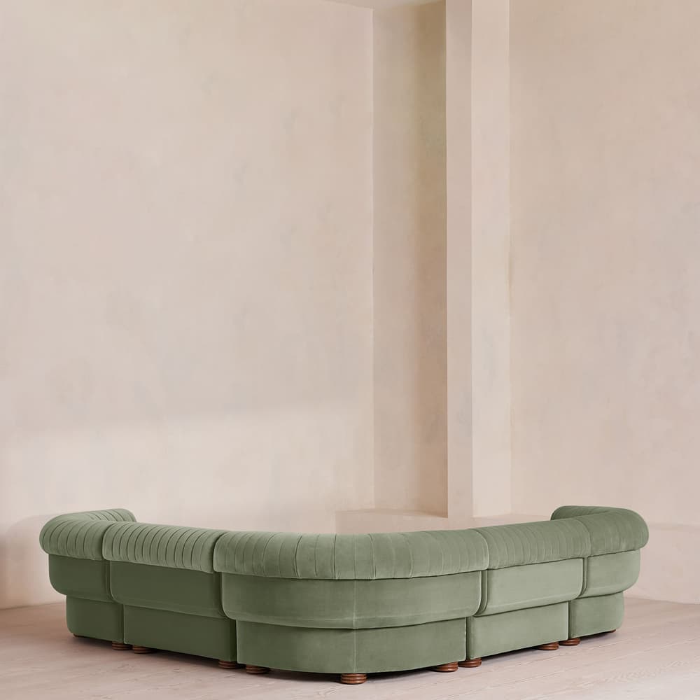 Rava Sectional Sofa - Corner Sofa - Velvet - Seafoam US - Images - Image 3