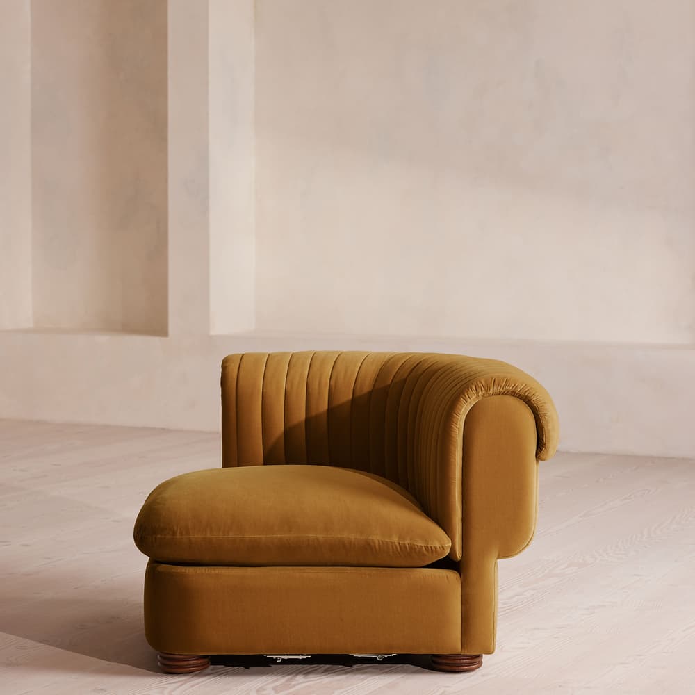Rava Sectional Sofa - Left Arm Module - Velvet - Mustard - US - Image 3