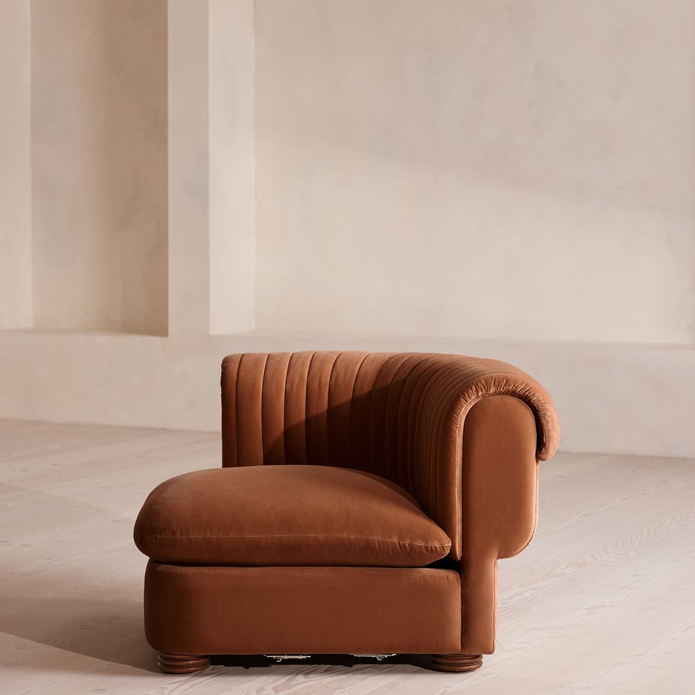 Rava Sectional Sofa - Left Arm Module - Velvet - Cinnamon - US - Image 3