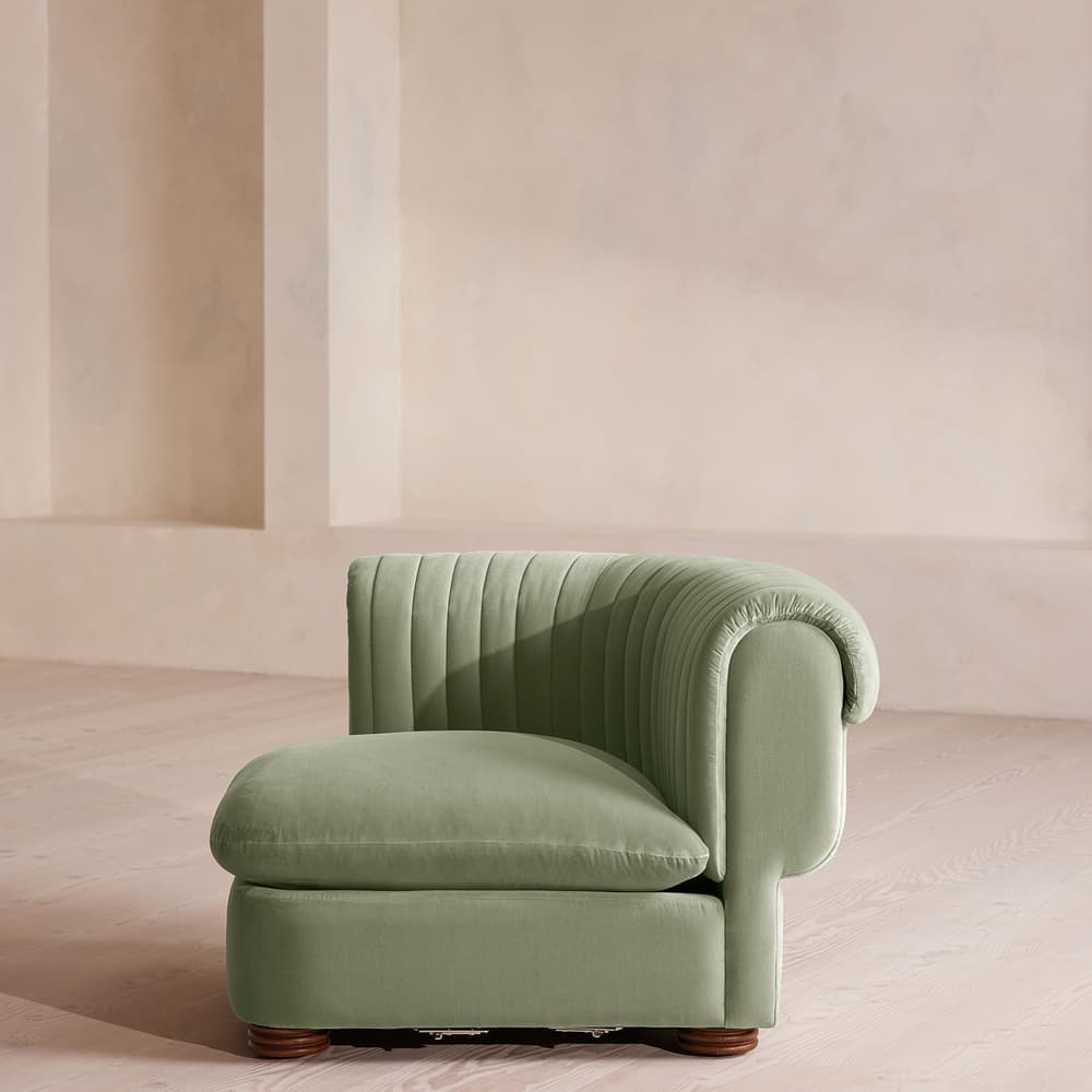 Rava Modular Sofa - Left Arm Module - Velvet - Seafoam - UK - Image 3