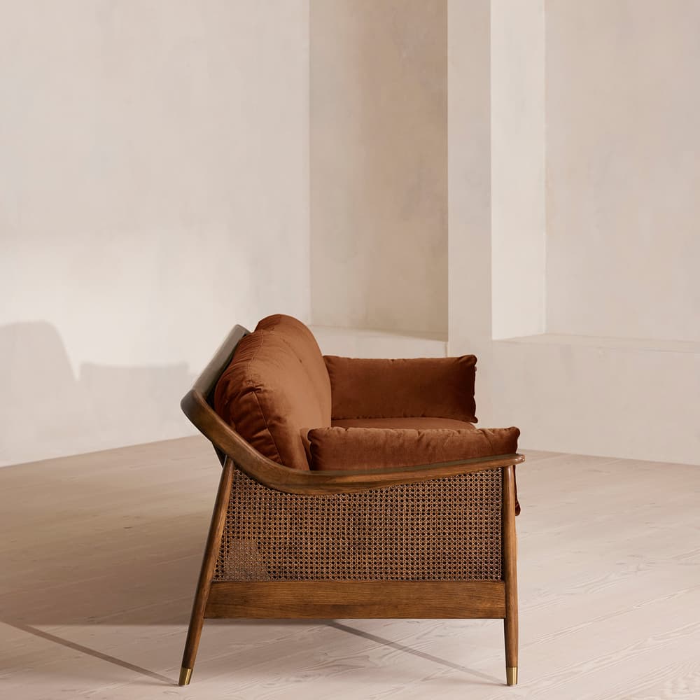 Atlanta Four Seater Sofa - Velvet - Cinnamon - UK - Images - Image 3