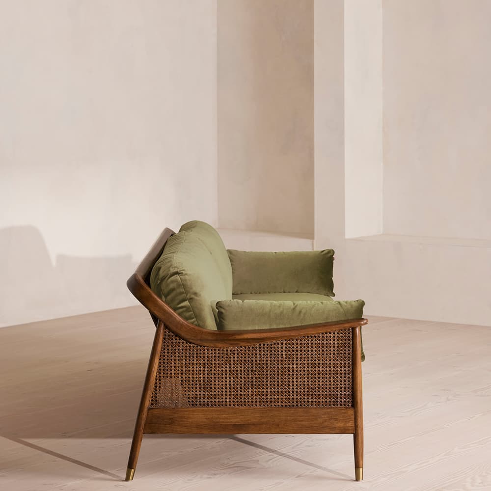 Atlanta Four Seater Sofa - Velvet - Lichen - US - Images - Image 3