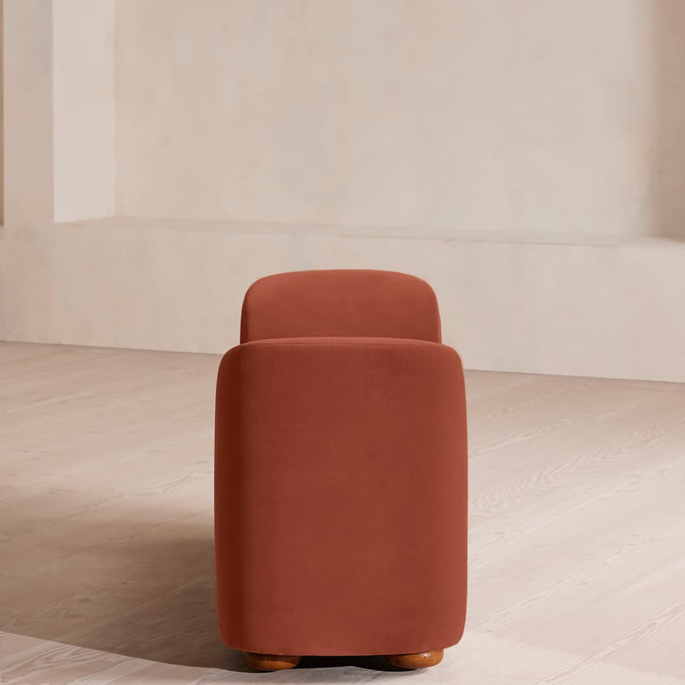 Athena Bench - Velvet - Rust - Images - Image 3