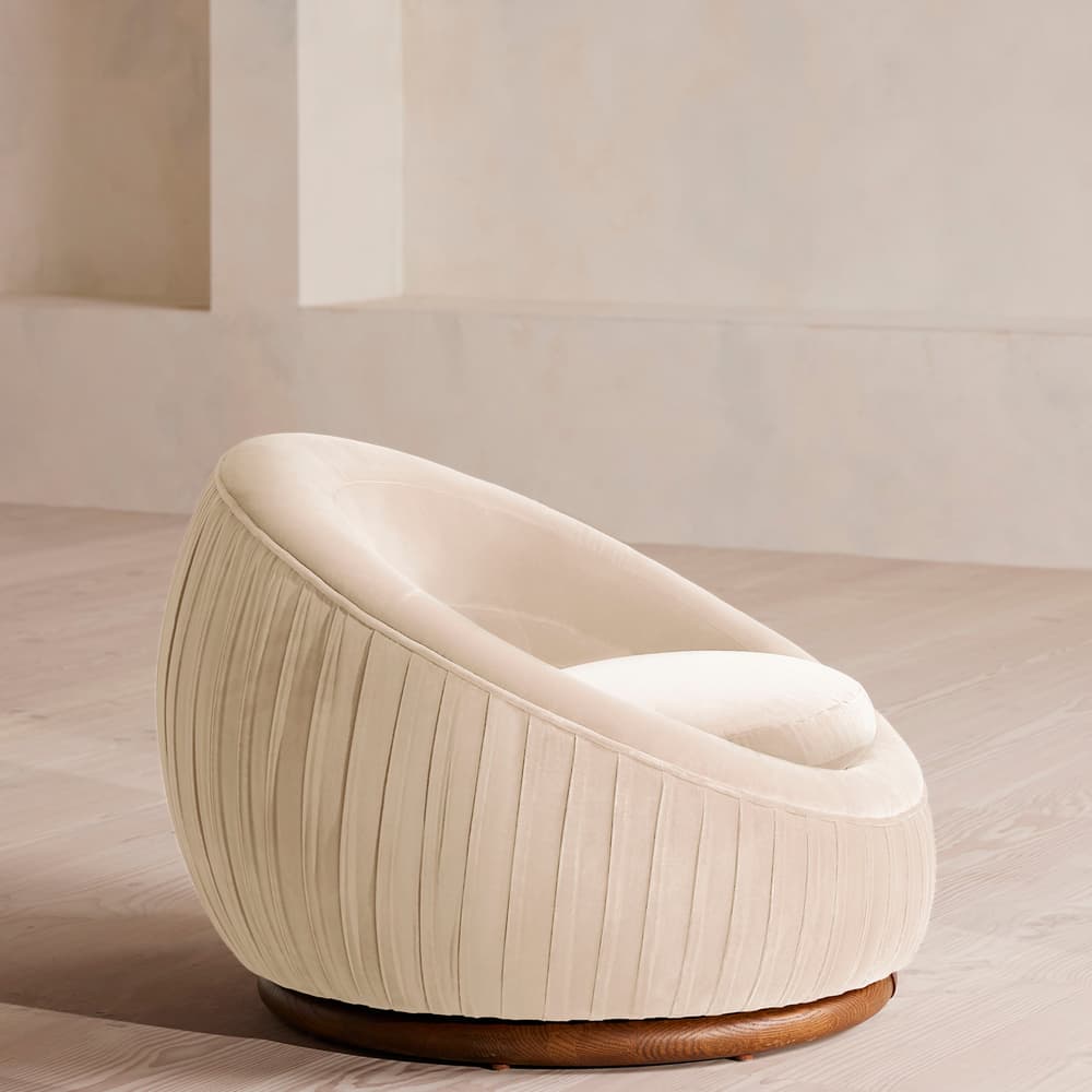 Abel Armchair - Velvet - Porcelain - Images - Image 3