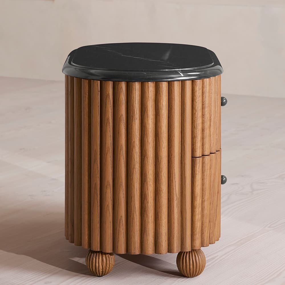 Carlisle Bedside Table - Black Marquina Marble - Large - Images - Image 3
