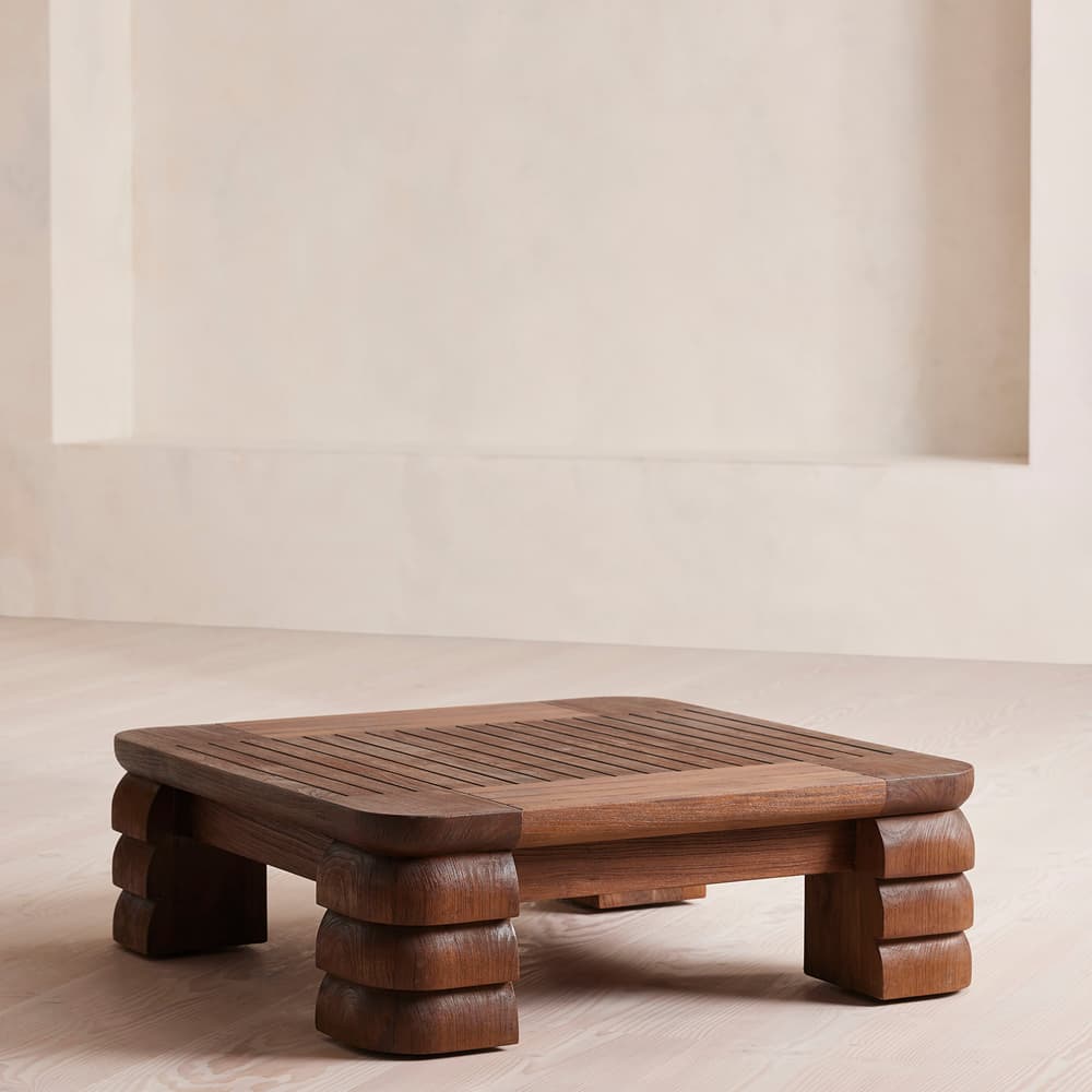 Lucca Outdoor Coffee Table - Wirebrushed Stained Teak - Listing - Image 3