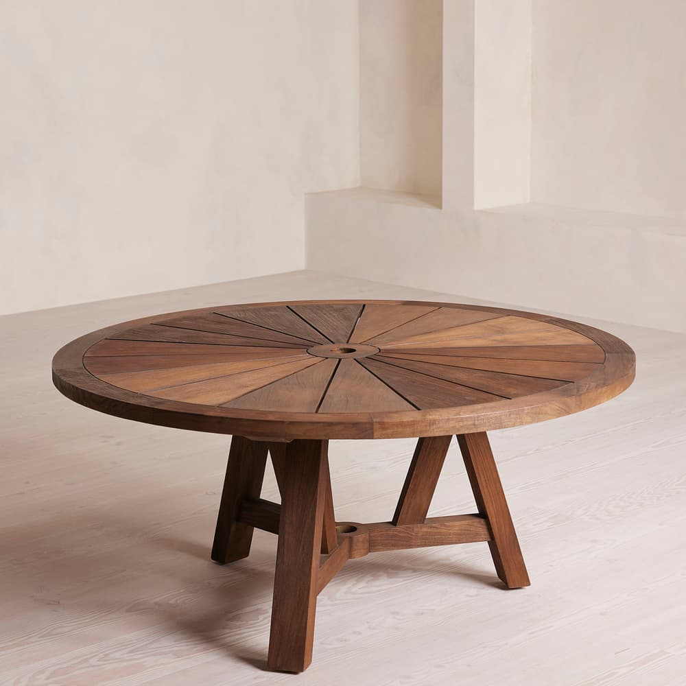 Vestini Outdoor Dining Table - Stained Teak - Listing - Image 3
