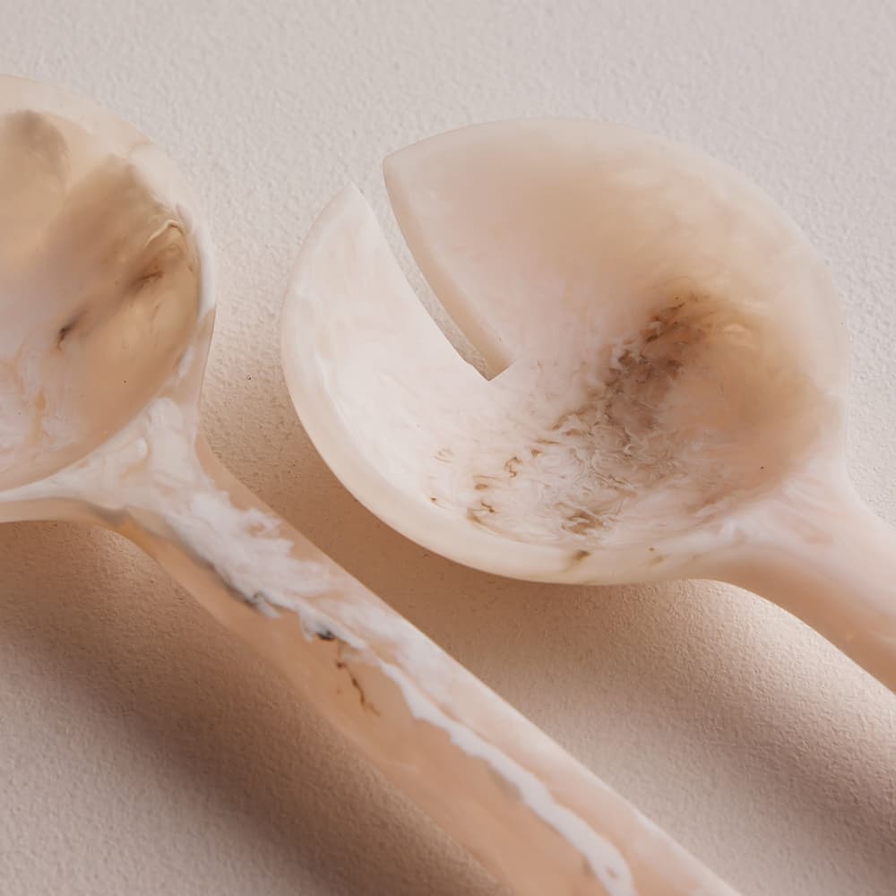 Henrietta Resin Salad Servers - White - Set of Two - Images - Image 3