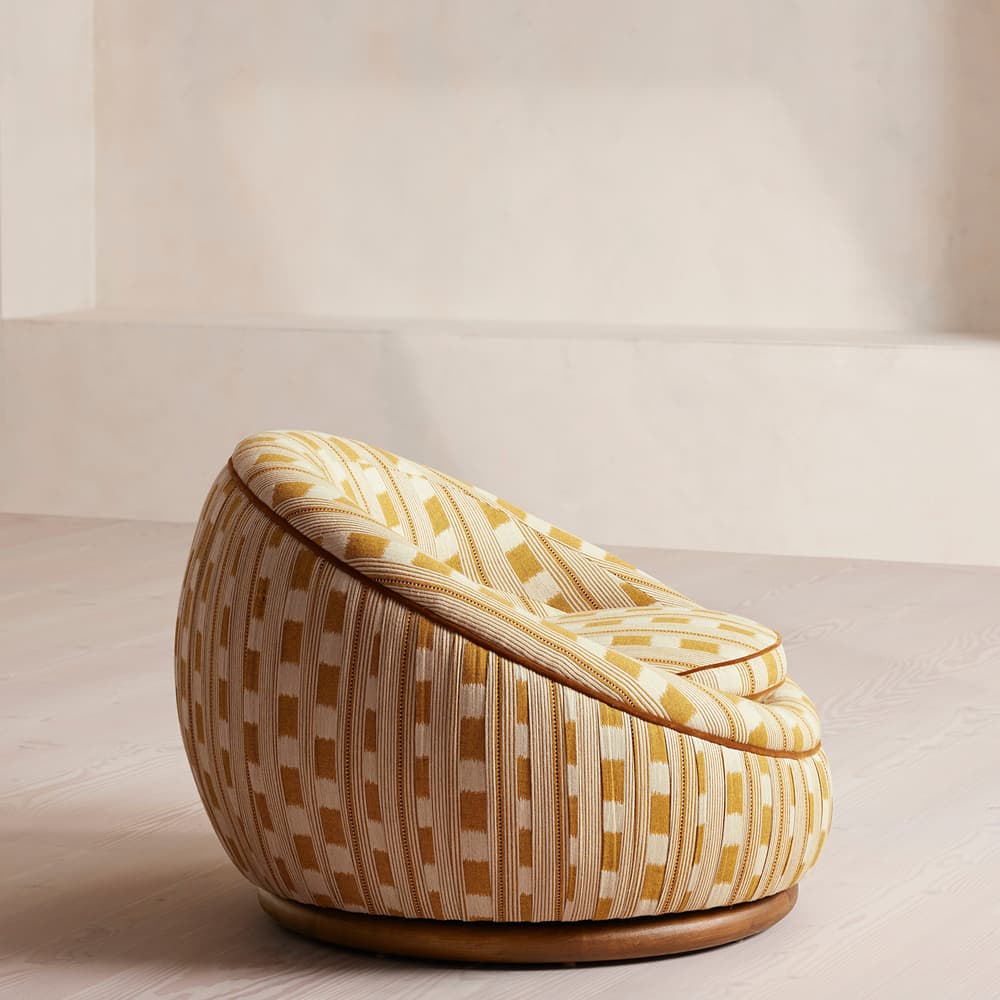Abel Armchair - Dotted Stripe Weave - Ochre - US - Images - Image 3