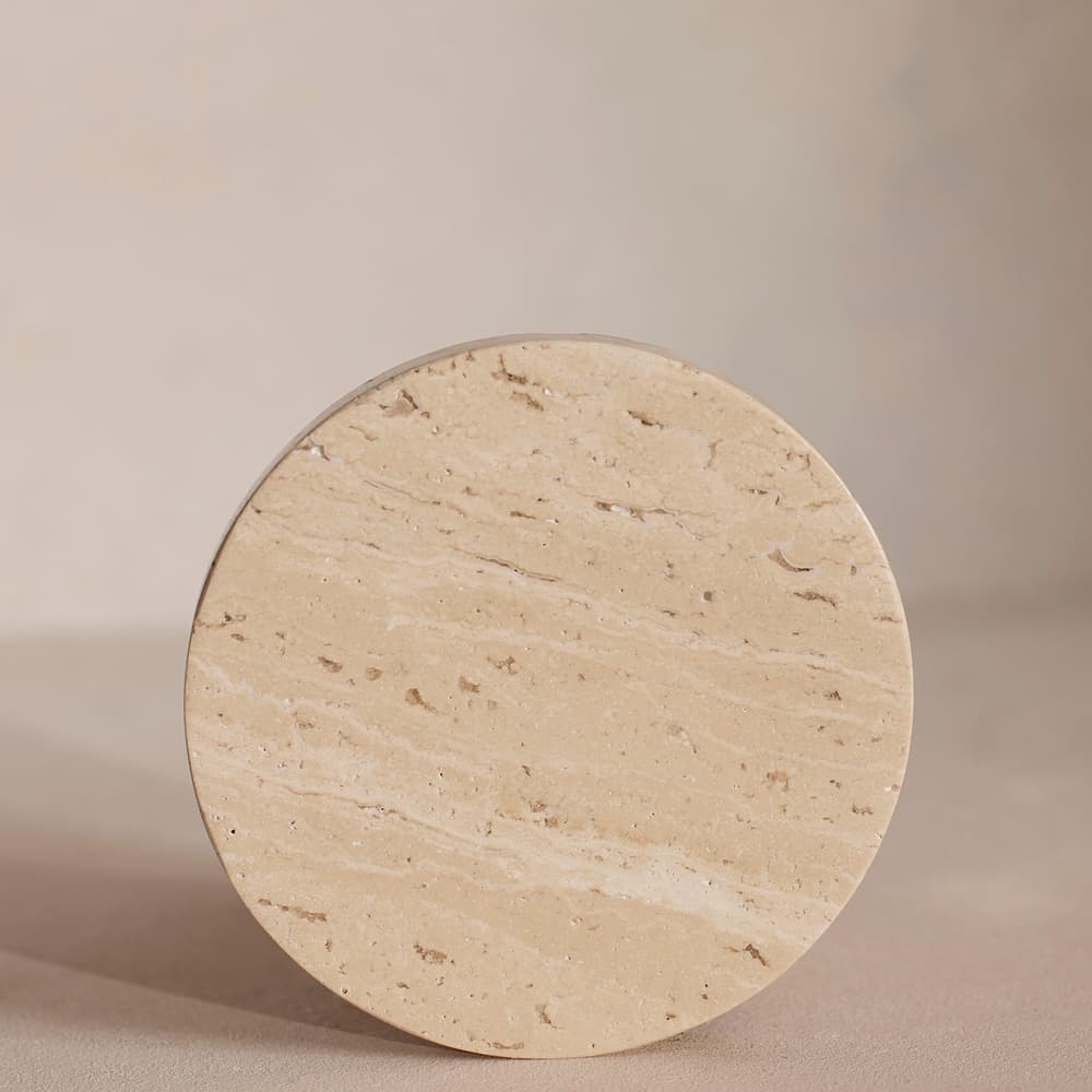 Baylis Travertine Coasters - Set of Four with Holder - Images - Image 3