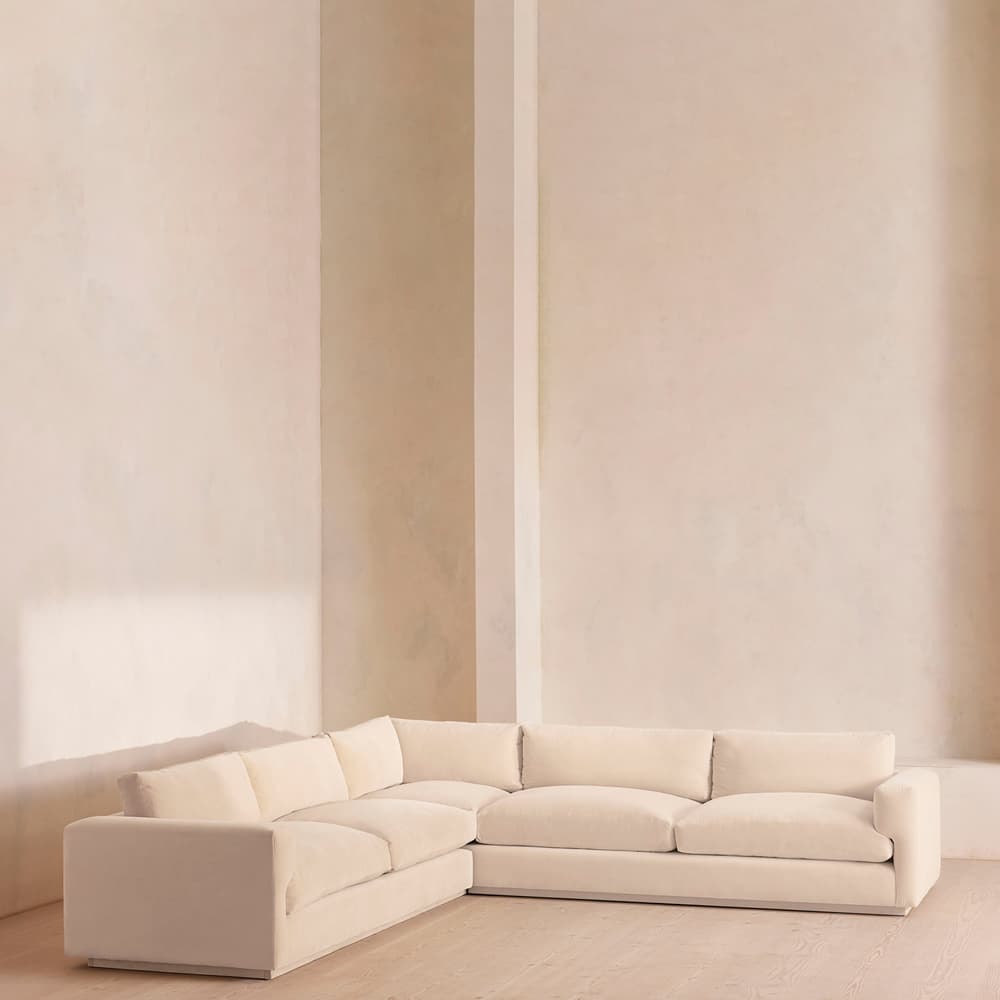Mossley Corner Sofa - Velvet - Porcelain - US - Listing - Image 3