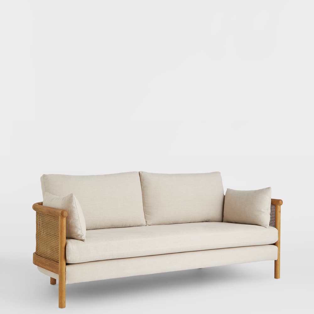 Sydney Cane Sofa - Washed Linen Flax - Images - Image 3