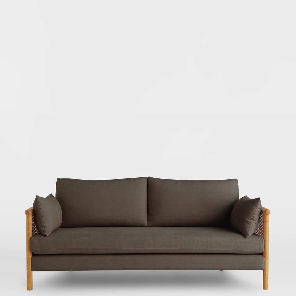 Sydney Cane Sofa - Washed Linen Charcoal - Images - Image 3