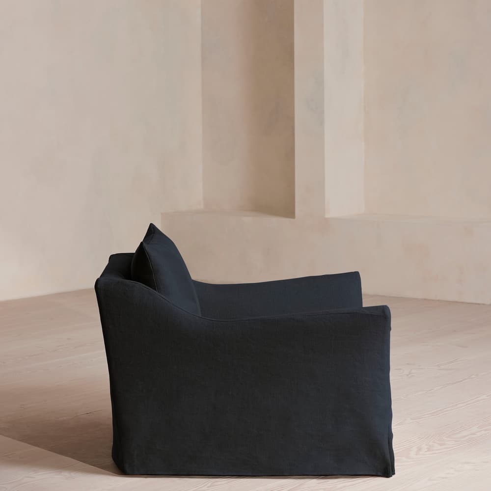 Roma Loveseat - Linen - Indigo - US - Images - Image 3