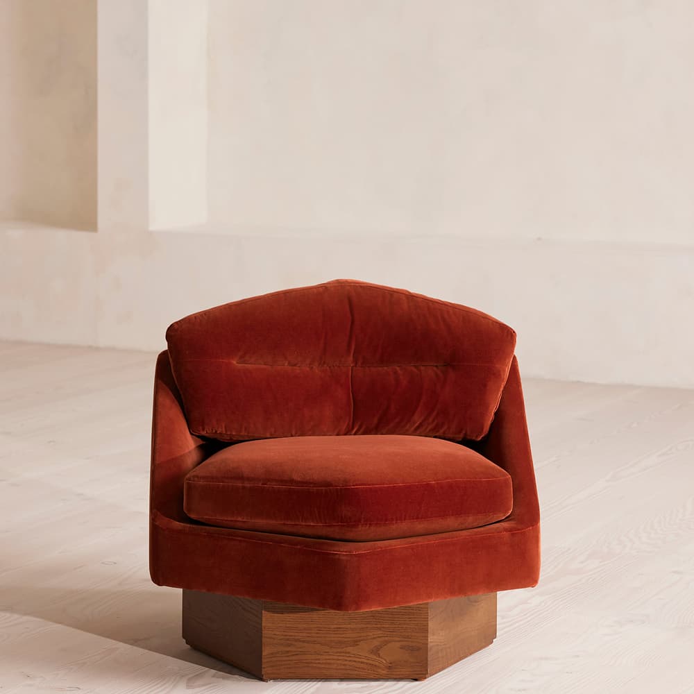 Mila Armchair - Rust - Velvet - US - Listing - Image 3