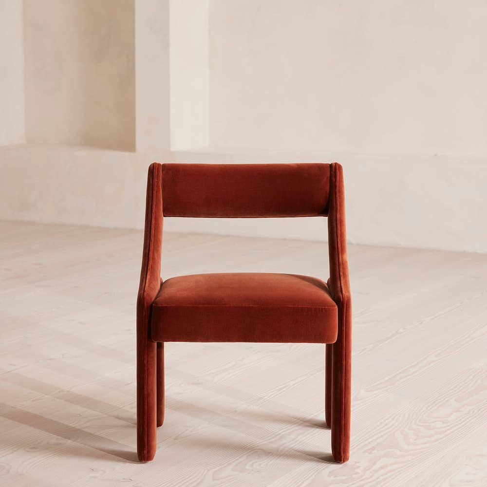 Laurie Dining Chair - Velvet - Rust - Listing - Image 3
