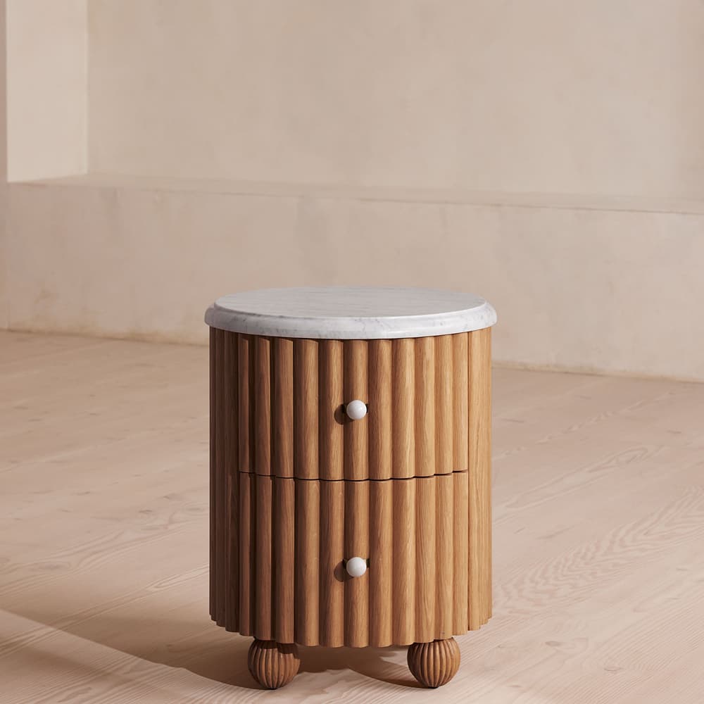 Carlisle Bedside Table - Carrara Marble - Listing - Image 3