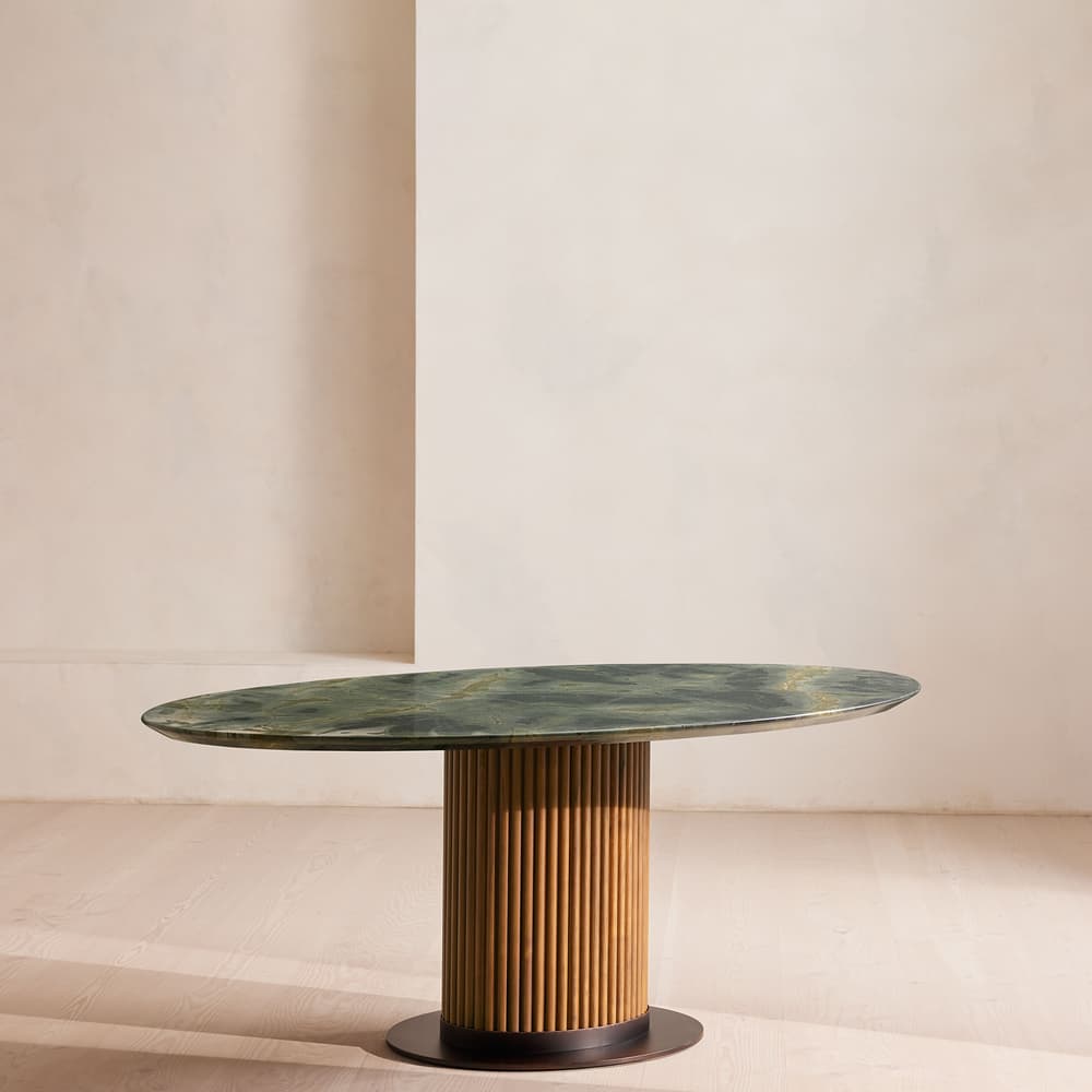 Murcell Oval Dining Table - Brazilian Green Marble - Listing - Image 3
