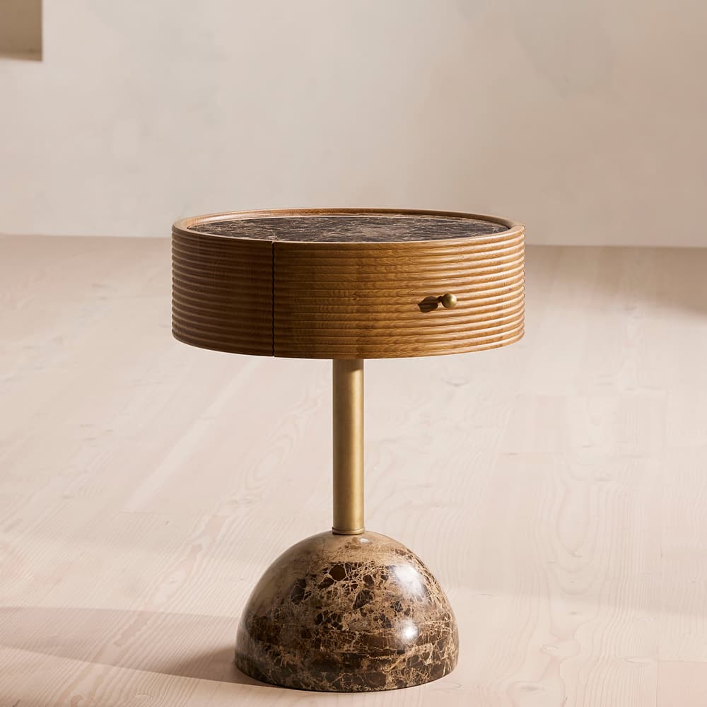 Filip Bedside Table - Dark Emperador Marble - Listing - Image 3