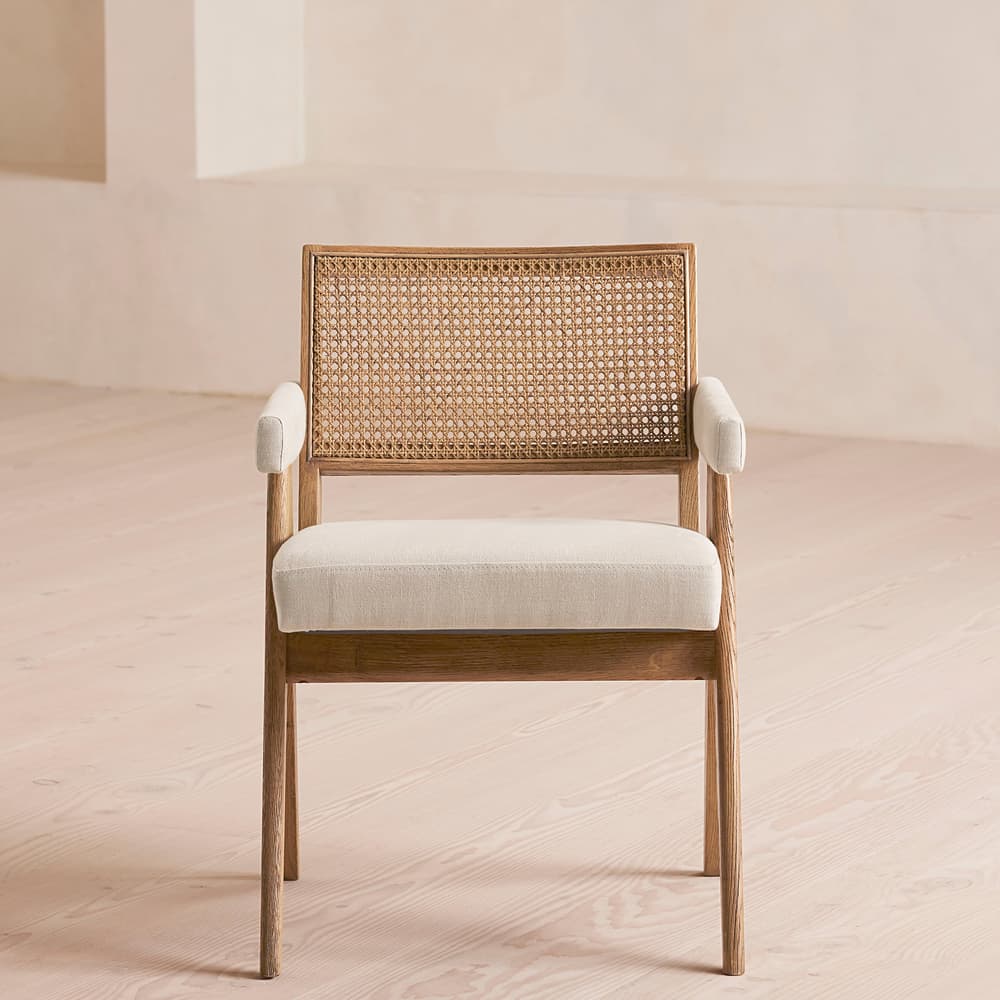 Hayward Dining Chair With Arms - Taupe Linen - Listing - Image 3