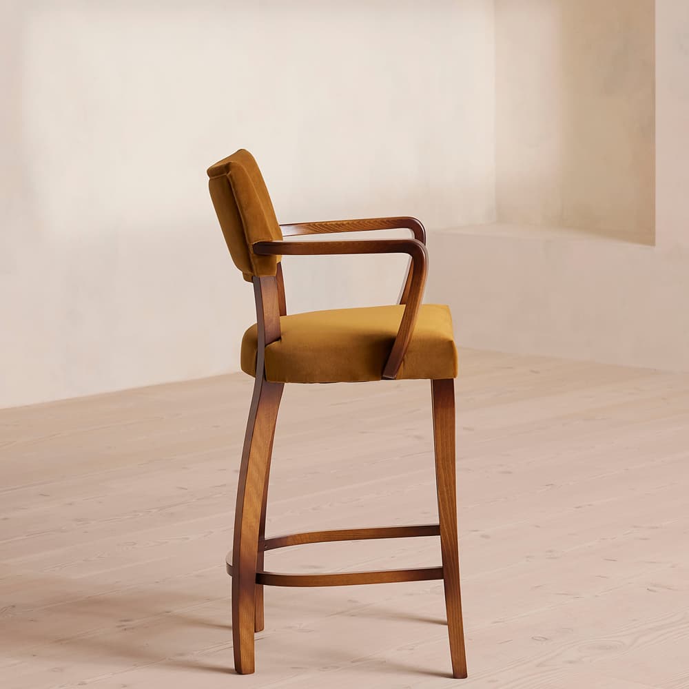 Molina Barstool - Velvet Mustard - Images - Image 3