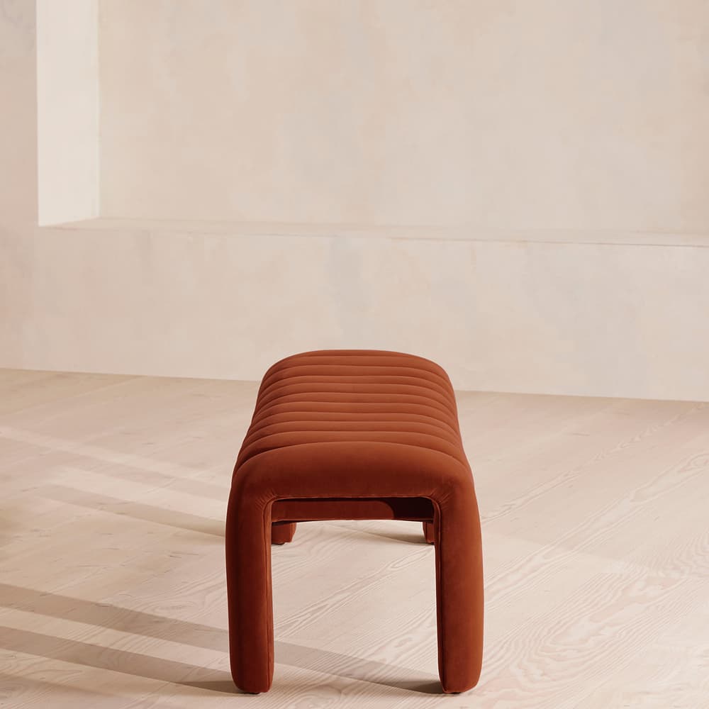 Willis Bench - Velvet - Rust - Images - Image 3