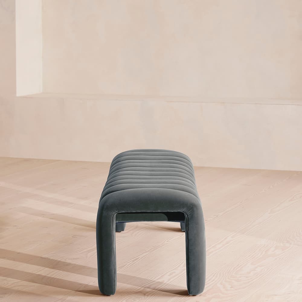 Willis Bench - Velvet - Grey Blue US - Images - Image 3