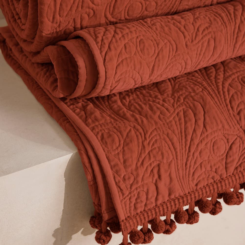 Obie Bedspread Rust - 230 x 230cm - Images - Image 3