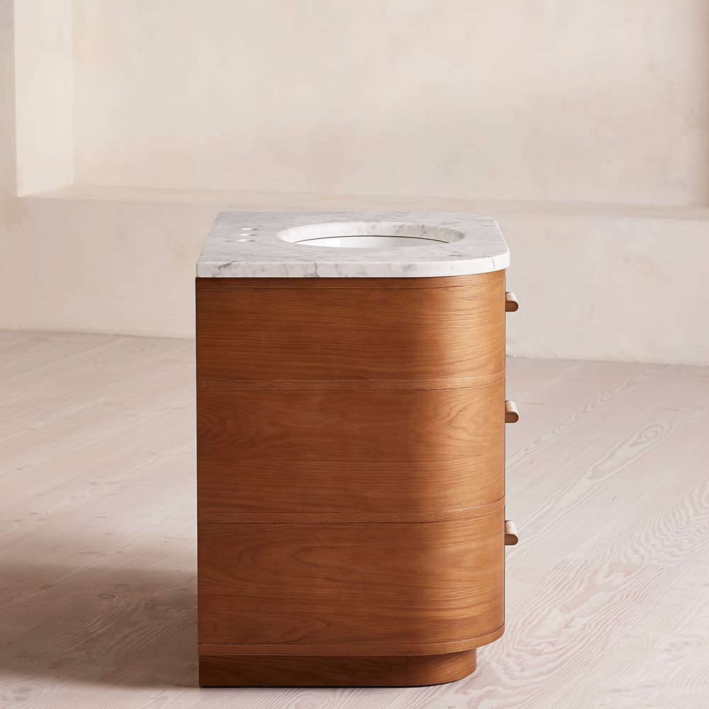 Witley Single Vanity Unit - Carrara Marble - Images - Image 3