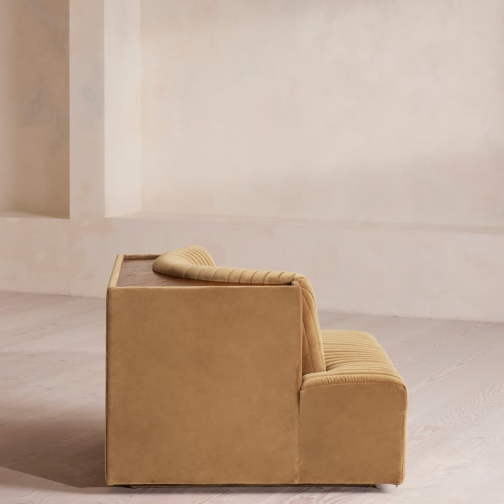 Hamish Modular Sofa - Left Arm Module - Velvet - Camel - Image 3