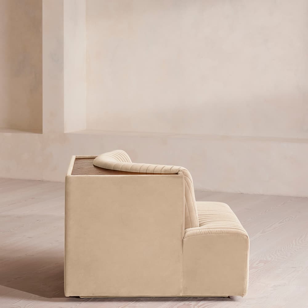 Hamish Modular Sofa - Left Arm Module - Velvet - Porcelain - Image 3