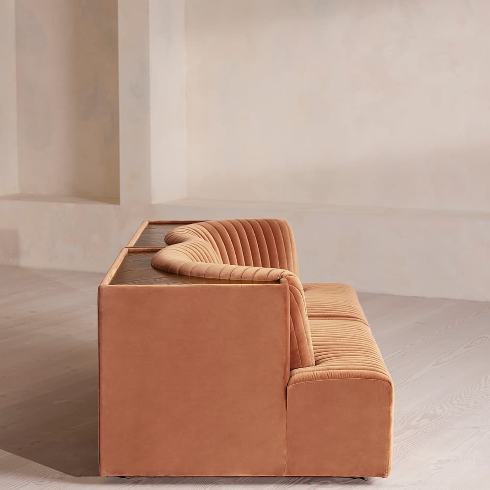 Hamish Modular Sofa - Three Seater - Velvet - Antique Rose - Images - Image 3