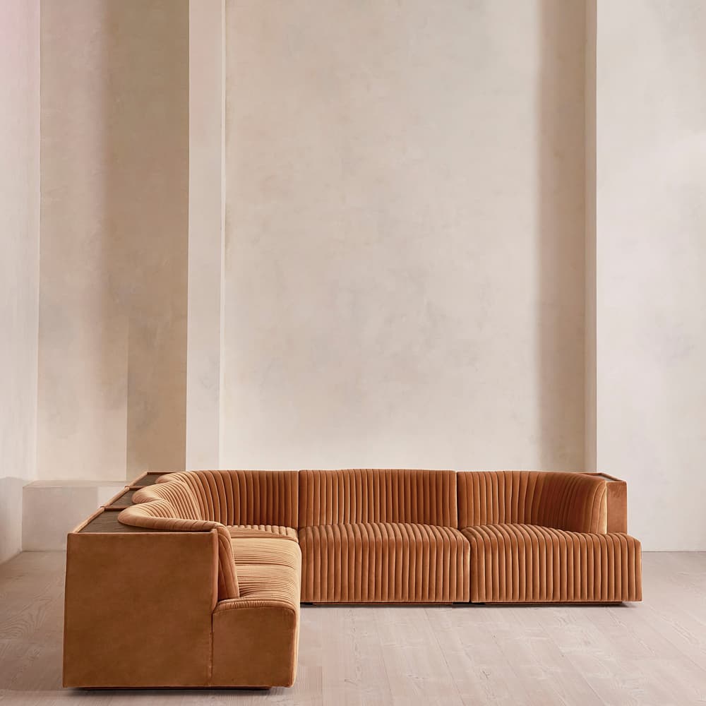 Hamish Modular Sofa - Corner Sofa - Velvet - Antique Rose - Images - Image 3