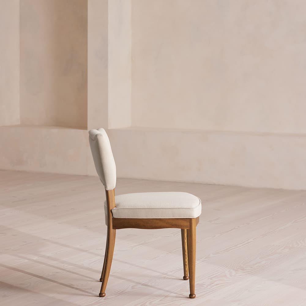 Pair of Armless Charleston Dining Chair - Linen - Natural - Images - Image 3